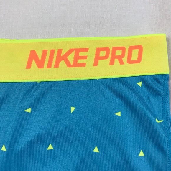Nike Pro Capri dri-fit Blue and Yellow - Picture 4 of 7